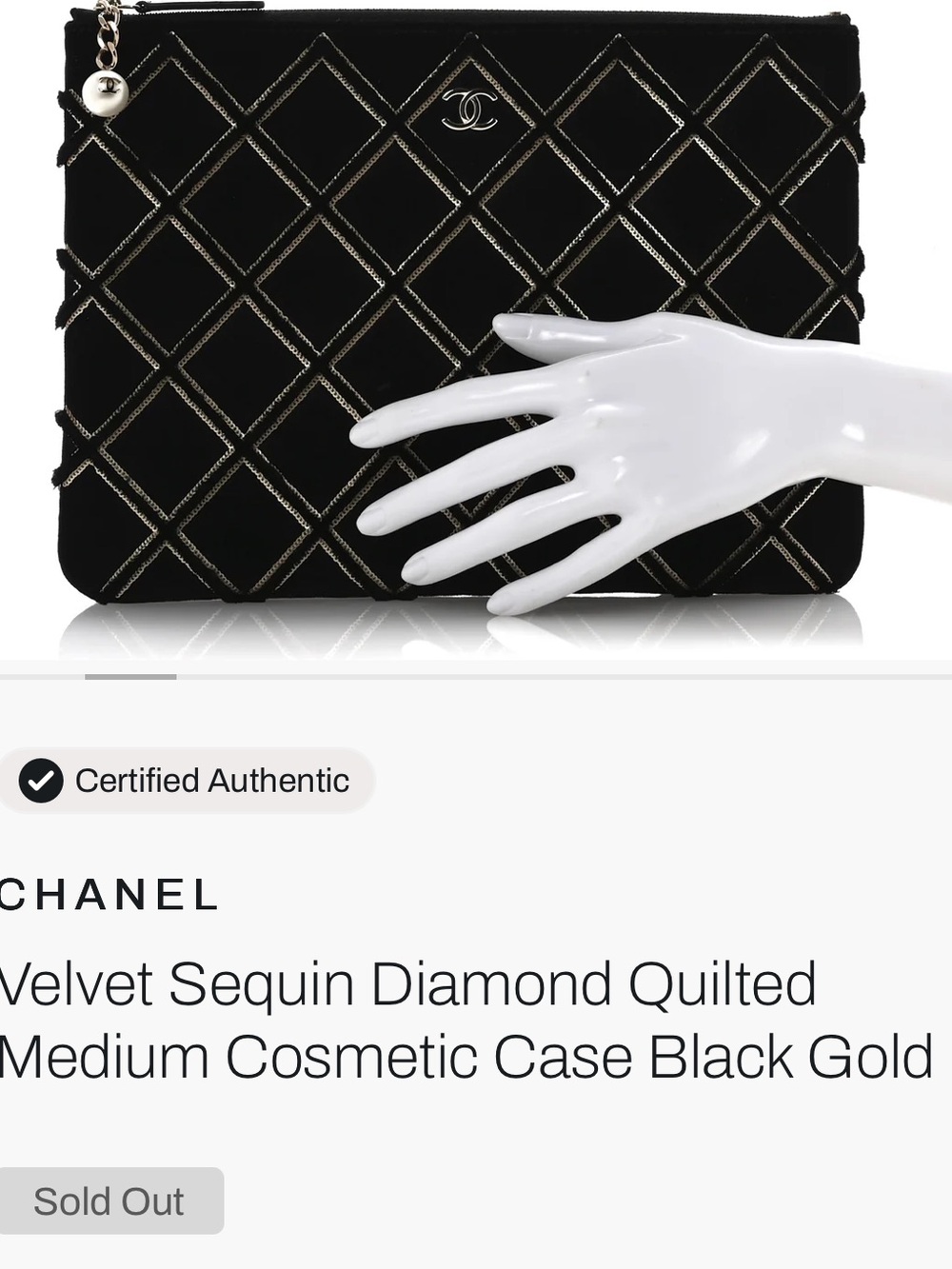 Chanel velvet black pouch purse